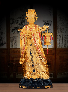 鎏金保平安天上圣母妈祖神像新品