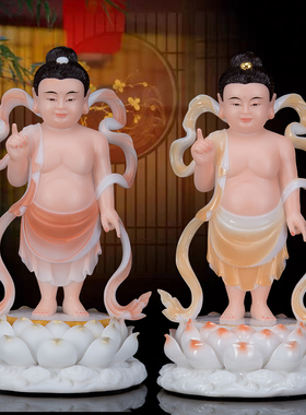汉白玉太子佛浴佛盆南无本师释迦牟尼佛王子家居佛堂供奉摆件新品