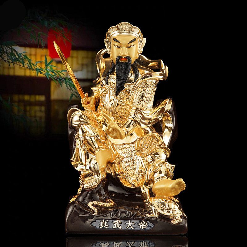 真武大帝神像台湾铜鎏金武当山玄天上帝铜像供奉玄武祖师摆件