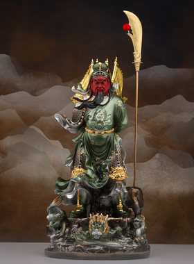 圣丰纯铜关公关帝圣君铜像武财神关云长关二爷开业工艺品桌面摆件