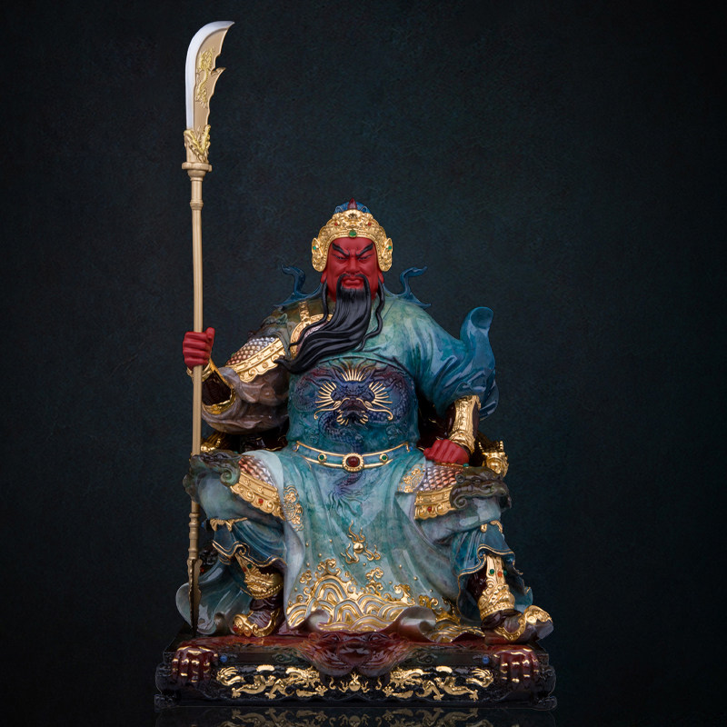 纯铜贴金关公佛像关公铜像店铺摆件文武关公坐像关二爷摆件新品