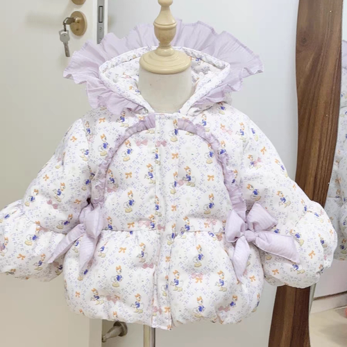 冬季童装三防印花三合一羽绒服面料直充绒防水防绒布料免胆免布