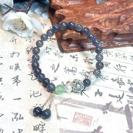 青石搭配萤石转运珠手串女小众设计高级气质送闺蜜女友生日礼物