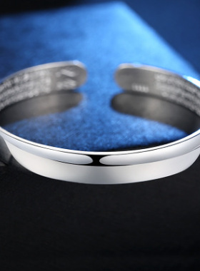 佛语心经贵妃日韩风学生银饰手镯