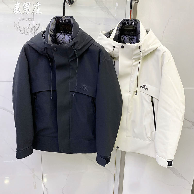 高端欧货男士冬季新款202690白鸭绒羽绒服夹克外套休闲派克服连帽