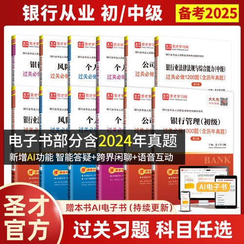 2025年银行从业资格考试官方教材配套题库真题公共基础个人理财法律法规与综合能力初级中级用书银从资格证银行业风险管理贷款圣才
