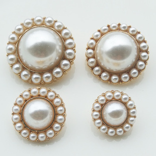 高档百搭金属珍珠开衫毛衣外套扣子小香风上衣裙子装饰纽扣手缝扣