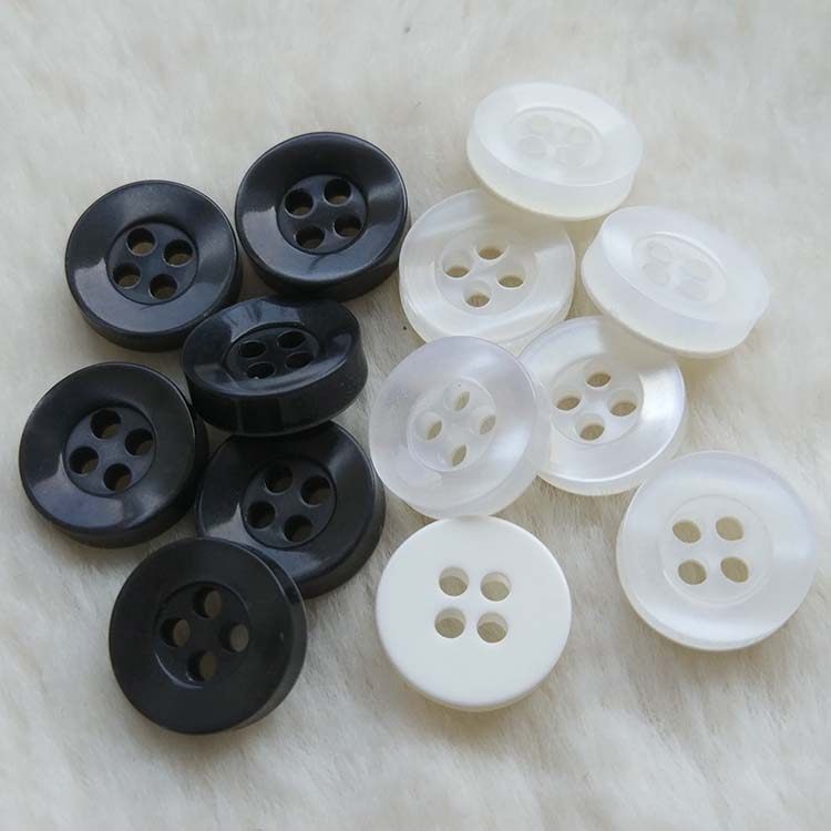 纽扣扣子专卖树脂珠光钮扣男女士4孔衬衫扣灰色白色小扣子11.5MM
