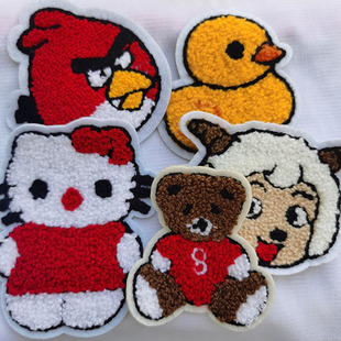 儿童可爱动物毛线刺绣贴卫衣卡通补丁贴修补手缝贴布衣服破洞装饰