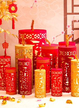 春节场景布置新年坐炮摆件礼盒