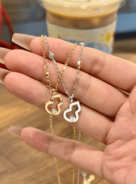 高级感中国风福禄项链女葫芦锁骨链轻奢简约小众尚气质配饰耳环