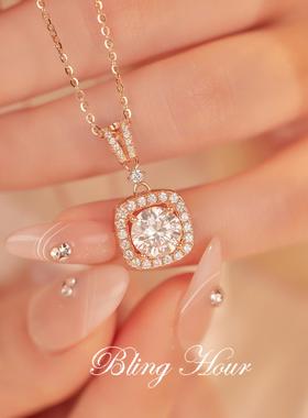 S925银莫桑石欧美锁骨链