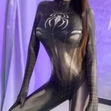 Одежда Человека-паука, женский костюм в том же стиле, Темный костюм Человека-паука, черные колготки с головным убором