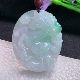 10天然缅甸翡翠飘绿马上有钱 zen自然光48.8 39.3 生肖马玉吊坠