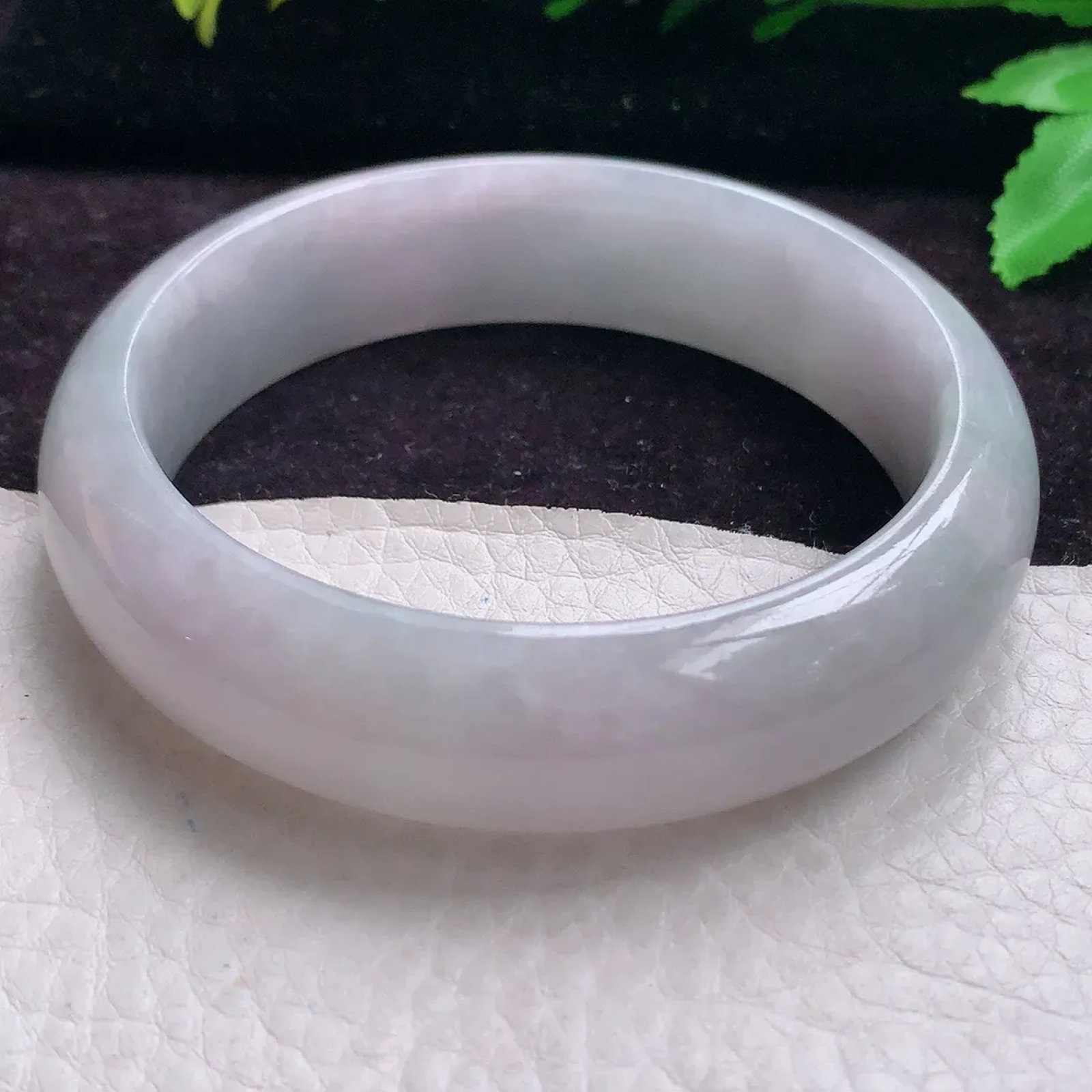 ll实拍56.5*15.6*8.5轮胎镯 缅甸A货翡翠手镯淡雅宽边玉镯子正圈