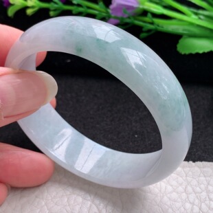 ee小圈口53.8 16.6 6.2轮胎贵妃镯 缅甸翡翠A货飘花玉手镯 48.8