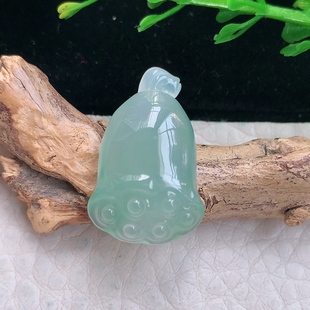 精美小玉坠 6天然缅甸翡翠冰透莲蓬吊坠 Lz实拍24 15.2