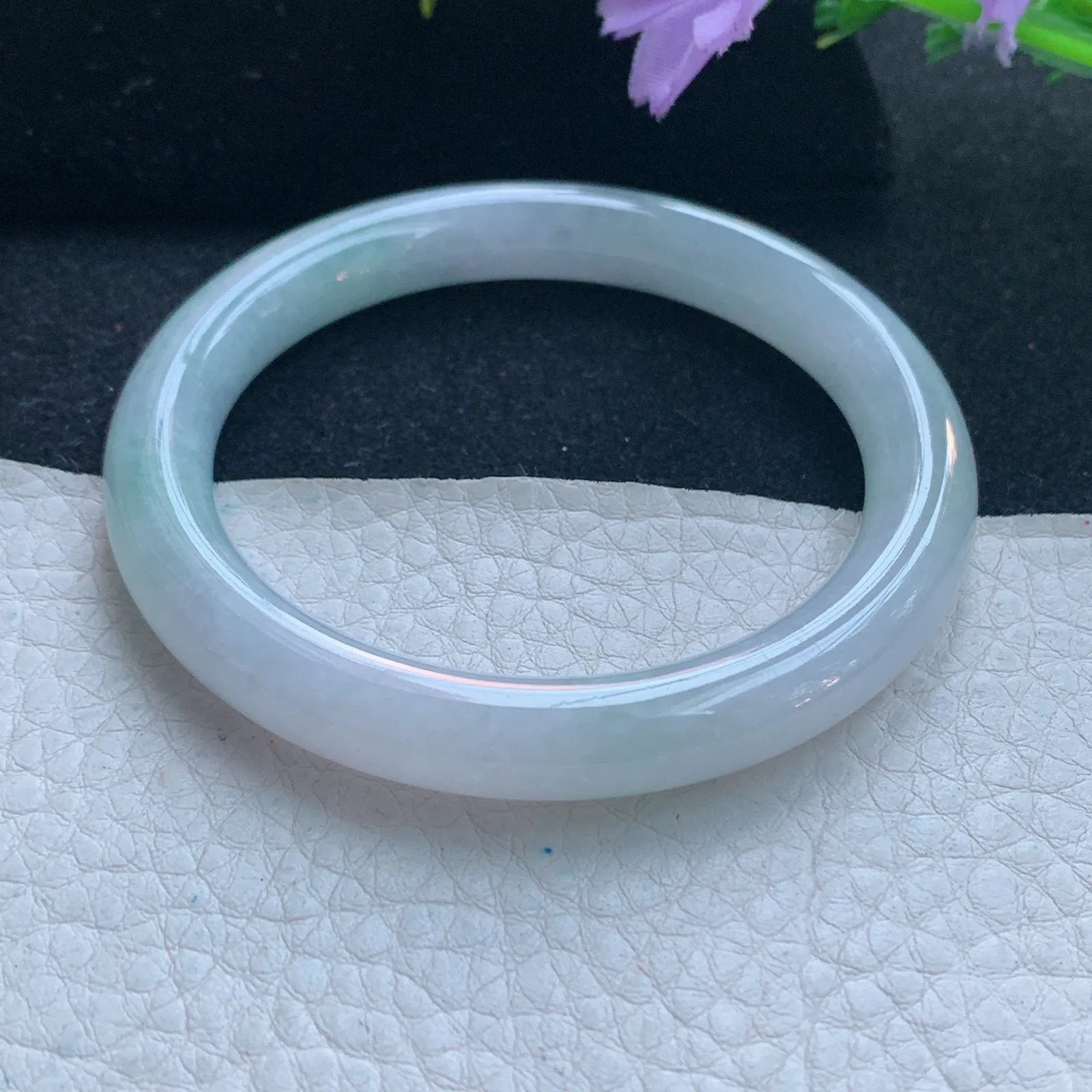 n小圈口52*8.5*8.8叮当镯 缅甸翡翠玉手镯纯美玉手环 美人镯圆条