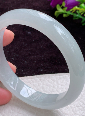 xx实拍57.3*12.5*7.5老坑精美冰胶纯美时尚正圈翡翠玉手镯 平安镯