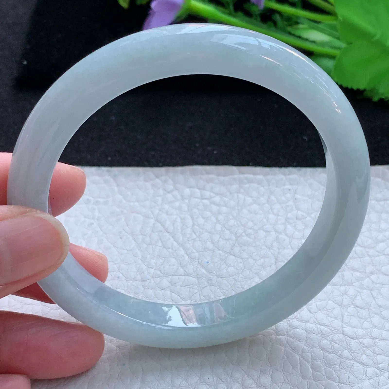 js大圈口62*10.3*8.6平安镯缅甸翡翠a货玉手镯纯美宽边珠宝玉手环