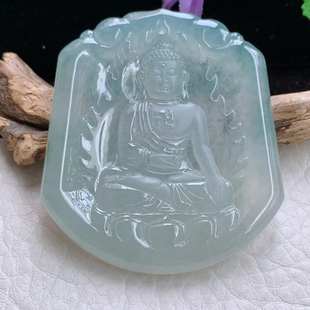 ktj实拍51 5.3缅甸翡翠冰种生肖守护神阿弥陀佛吊坠如来佛祖 45.3