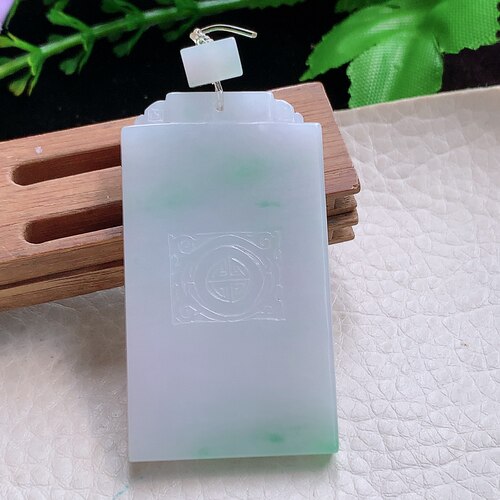 mut实拍60*28*6.2特色缅甸翡翠冰黄无相观音 玉观音玉吊坠 玉挂件