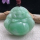 zen自然光45.6 46.2 13.3天然缅甸翡翠满绿佛公项坠大肚佛玉吊坠