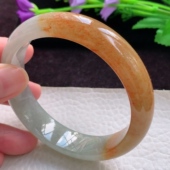 mq实拍59 珠宝玉手环 冰润半山半水缅甸翡翠玉手镯 14.2 8平安镯