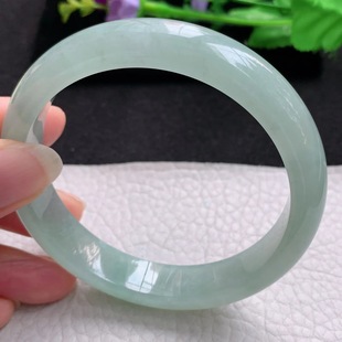 nr大圈口61*12.3*8.3平安镯缅甸翡翠a货玉手镯冰润晴美宽边玉手环