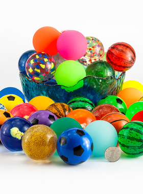 60号实心橡胶弹力球夜光球大小号宠物弹弹球跳跳球浮水球儿童玩具