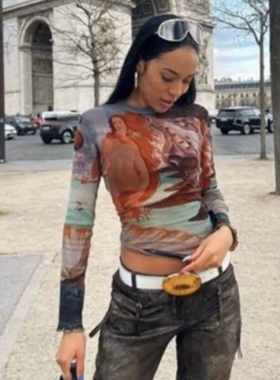 Jeanpaul Gaultier 高缇耶 维纳斯的诞生网纱弹力上衣