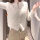 针织开衫 女装 2025秋季 学院风小众镂空长袖 新款 气质毛衣设计感上衣