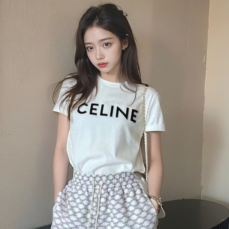 CELINE赛琳明星同款纯棉短袖T恤