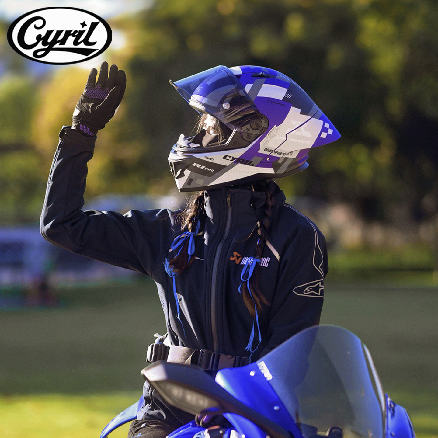 骑士网摩托车全盔CYRIL赛罗R1 PRO头盔女男士四季骑行蓝牙耳机3C