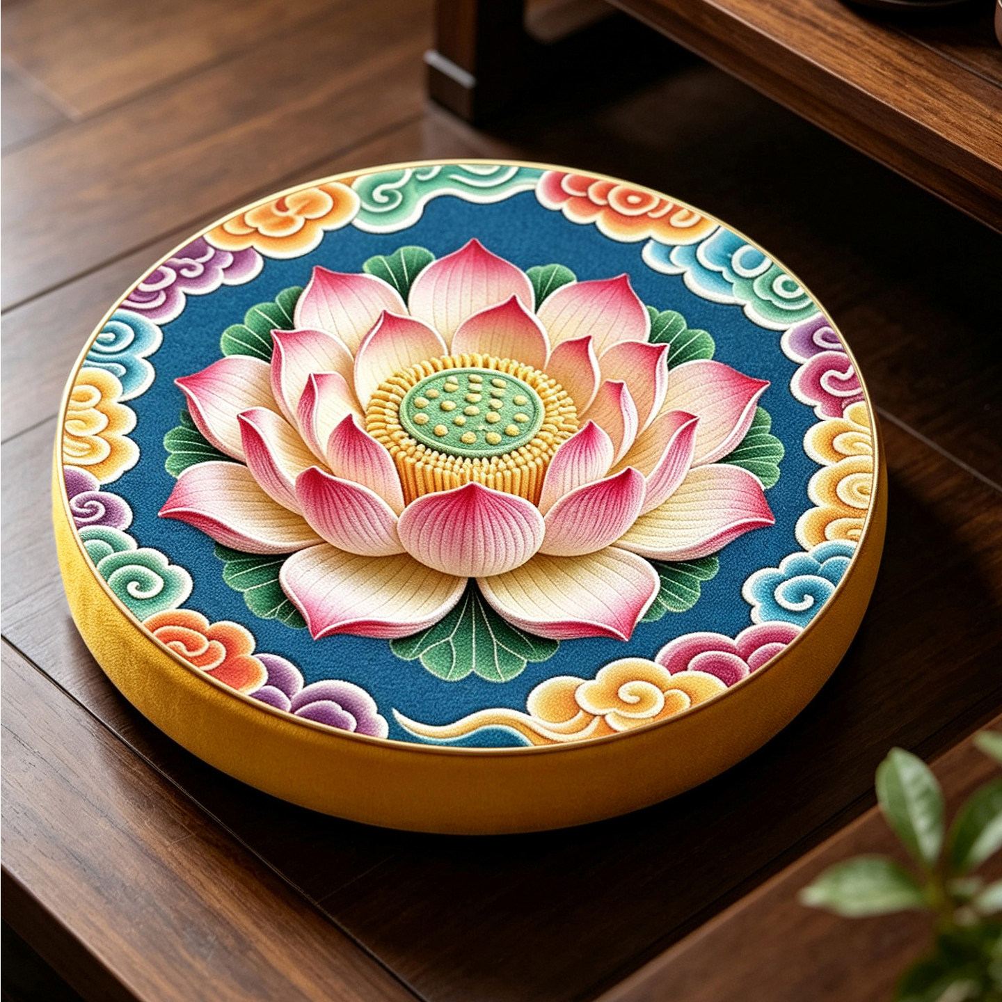莲花蒲团圆形坐垫拜佛跪垫四季通用寺庙禅修垫不变形可拆洗定制