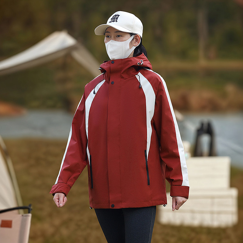 冲锋衣女款2025新款三合一可拆卸防水高级感情侣旅游加绒男士外套