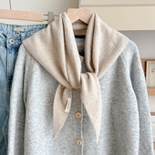 100%wool纯羊毛三角巾披肩女外搭2026新款 极简轻奢高级感小围巾