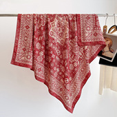 2026春季 新款 百搭135cm轻奢真丝羊毛大方巾高级感丝毛丝巾围巾