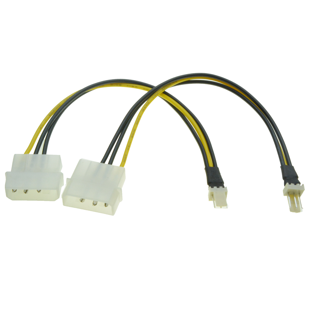 大4P公转小3P母口机箱风扇电源转接线 主机板D口4pin转3针供电线