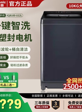 Panasonic/松下 XQB100-U12L全自动家用10KG大容量智洗波轮洗衣机