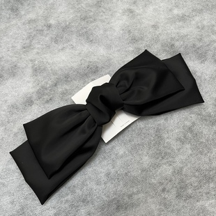 大杨嫂同款黑色大蝴蝶结发夹顶夹法式复古甜美弹簧夹发饰头饰马尾