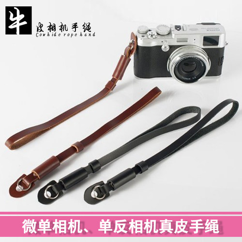 牛皮适用索尼富士徕卡佳能腕带