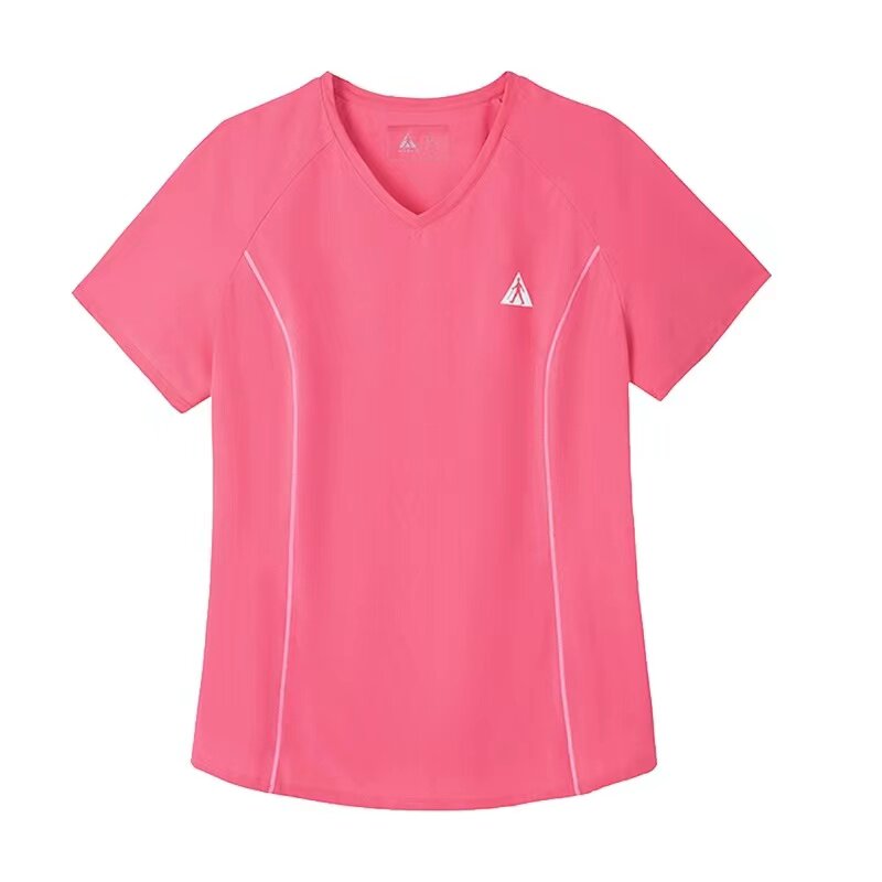 足力健老人服装商场同款速干女短袖上衣2024夏季运动宽松冰感t恤