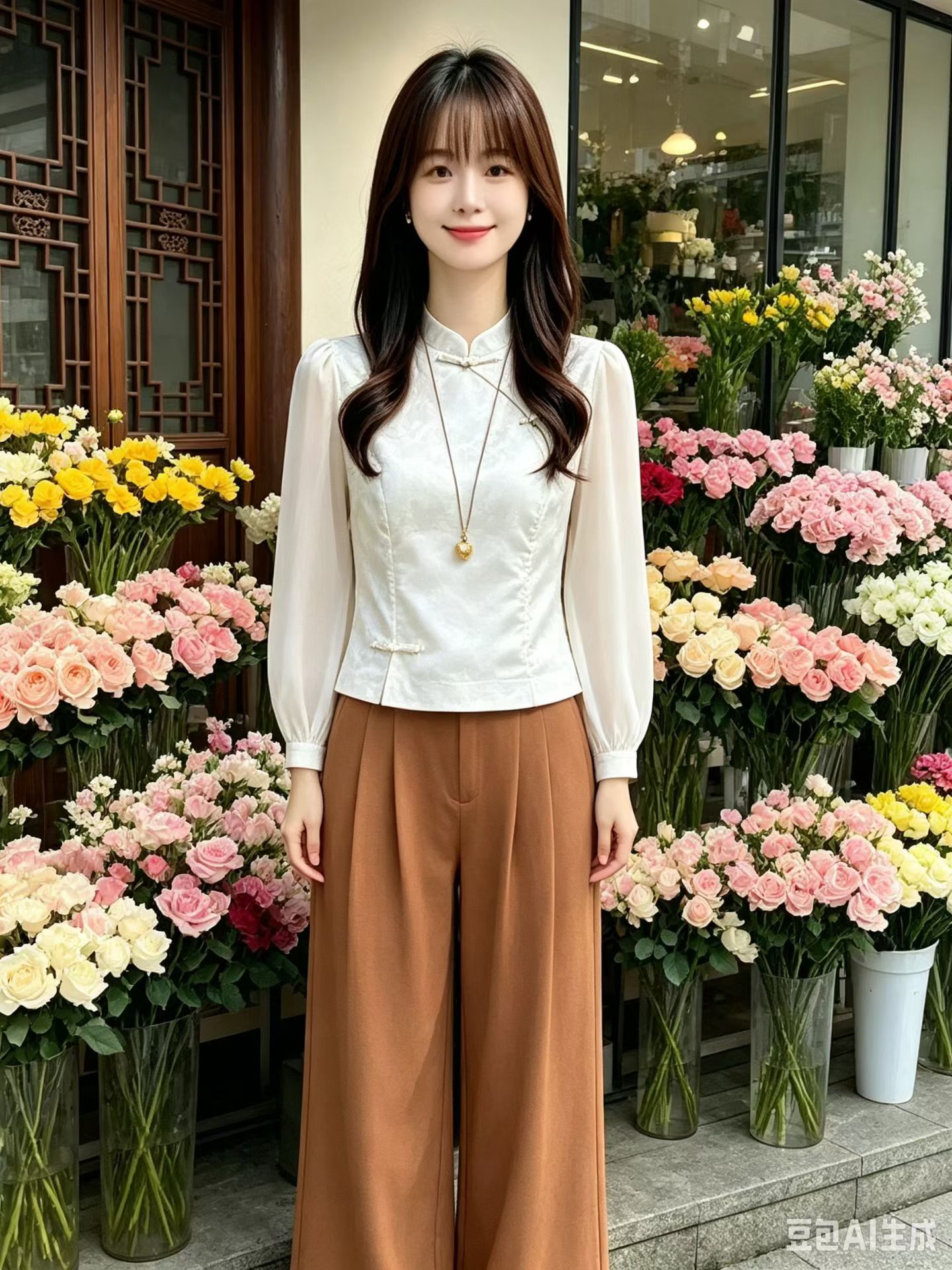 轻薄丝绸长袖旗袍风少奶奶味道碎花衬衫女2026秋新款修身短款上衣