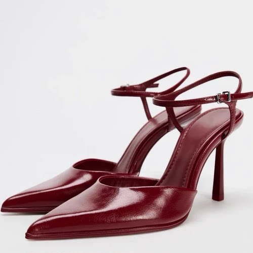 Sexy Thin Heels Pointed Sandals Women Ankle Strap Slingbacks