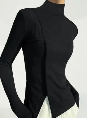 Autumn Fall Clothes 2024 Women Knitted Pullovers Turtleneck