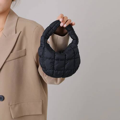 Quilted Padded Handbag for Women Pleated Bubbles Mini Cloud