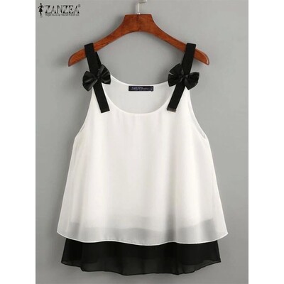 ZANZEA Women Bowknot Tank Tops Summer 2024 Spaghetti Strap T