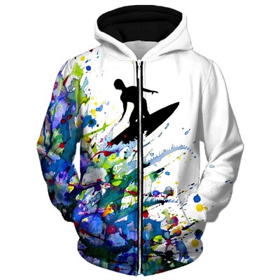 New Spring And Autumn New Men's Fashion 3D Wolf Tiger Lion P