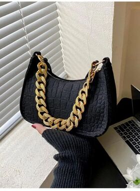 Luxury Brand Handbags Summer Metal Chain Shoulder Bag Women